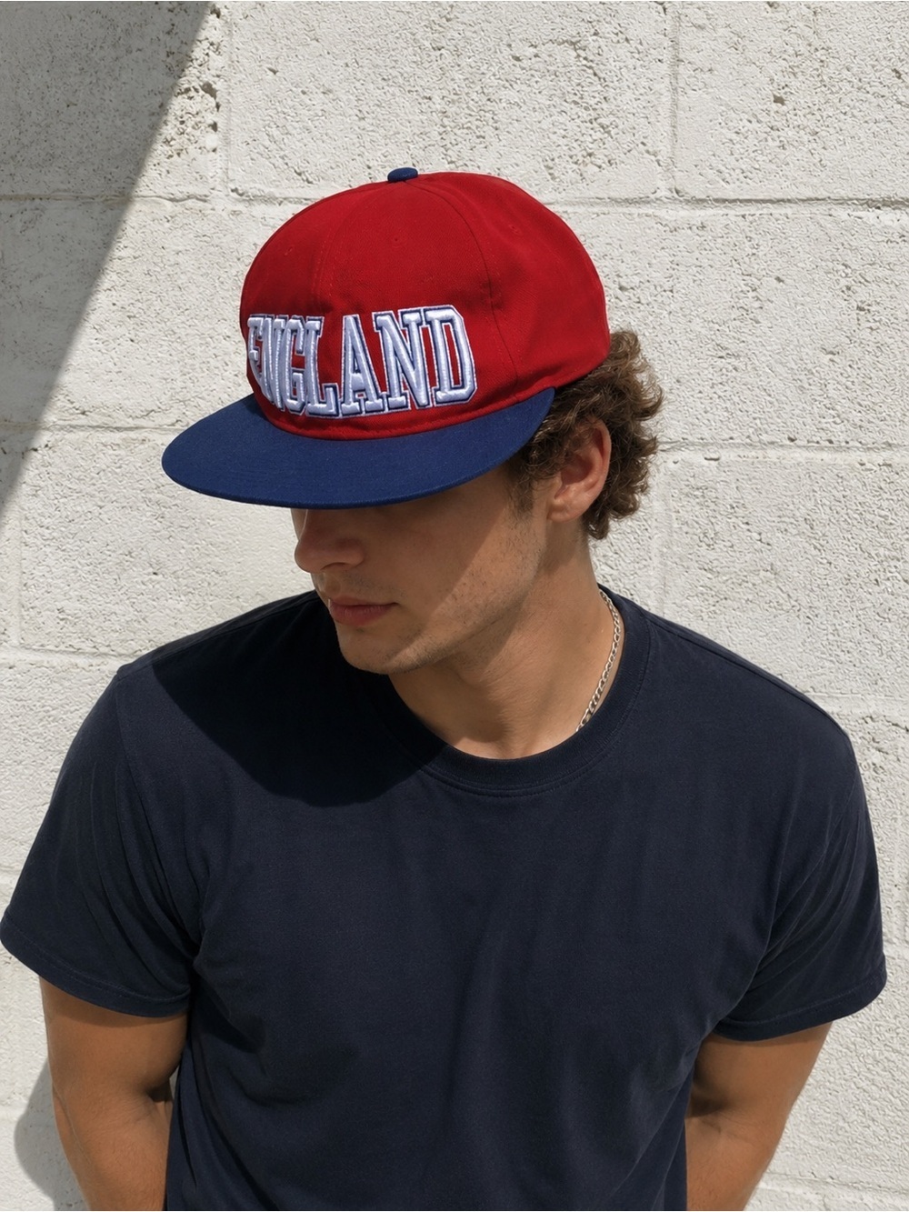 Vintage England Snapback Hat Red Navy Embroidered Cap Adjustable blokecore sport